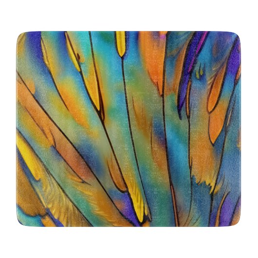 Glas in lood Feather AI Abstracte Art Snijplank (Voorkant)