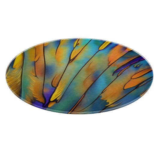 Glas in lood Feather AI Abstracte Art Snijplank (Hoek)