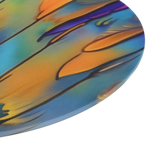 Glas in lood Feather AI Abstracte Art Snijplank (Hoek)