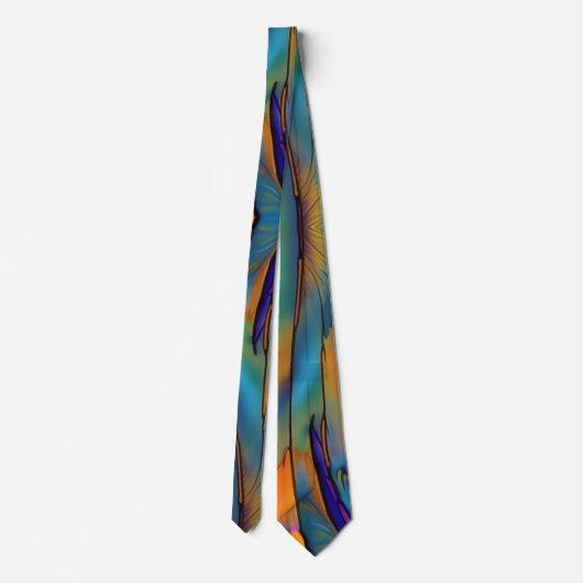 Glas in lood Feather AI Abstracte Art Stropdas (Achterkant)