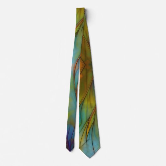 Glas in lood Feather AI Abstracte Art Stropdas (Achterkant)