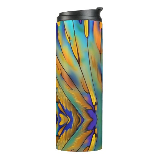 Glas in lood Feather AI Abstracte Art Thermosbeker (Gedraaid links)