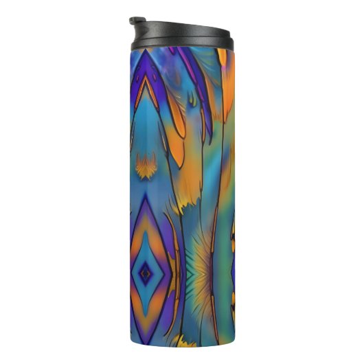 Glas in lood Feather AI Abstracte Art Thermosbeker (Geroteerd rechts)