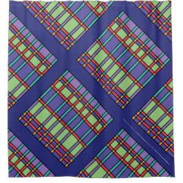 Glas in lood felle kleuren douchegordijn