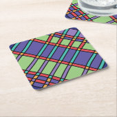 Glas in lood felle kleuren kartonnen onderzetters (Schuin)