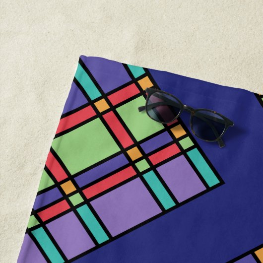 Glas in lood felle kleuren strandlaken (In situ)