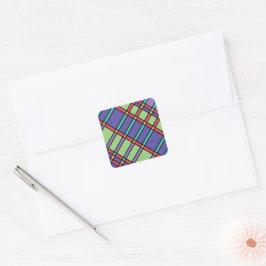 Glas in lood felle kleuren vierkante sticker