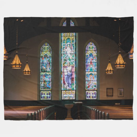 GLAS IN LOOD FLEECE DEKEN (Voorkant (Horizontaal))