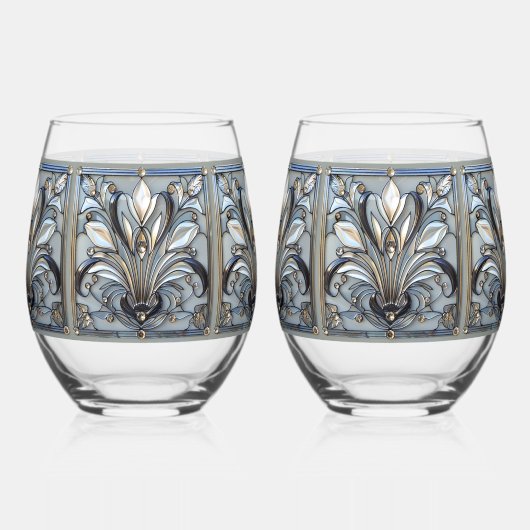 Glas in lood Fleur De Lis Glas in lood Pattern (Achterkant)