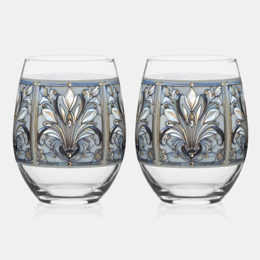 Glas in lood Fleur De Lis Glas in lood Pattern (Voorkant)