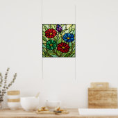 Glas in lood Floral Mosaic Art Poster (Keuken)
