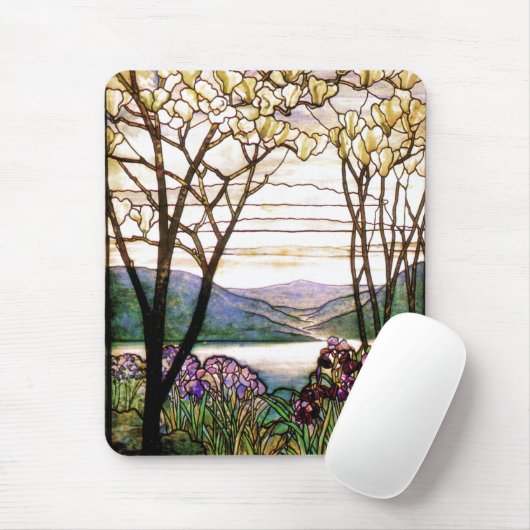 Glas in lood Floral Mousepad Muismat (Met muis)