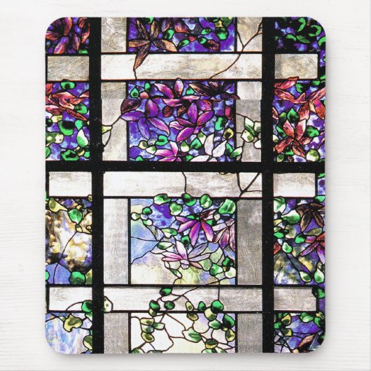 Glas in lood Floral Mousepad Muismat (Voorkant)