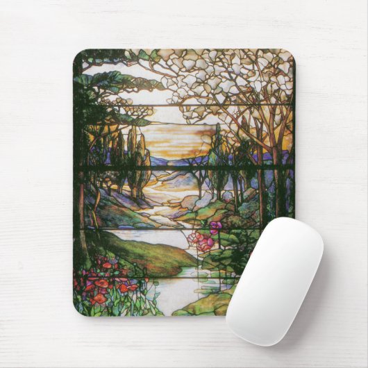 Glas in lood Floral Mousepad Muismat (Met muis)
