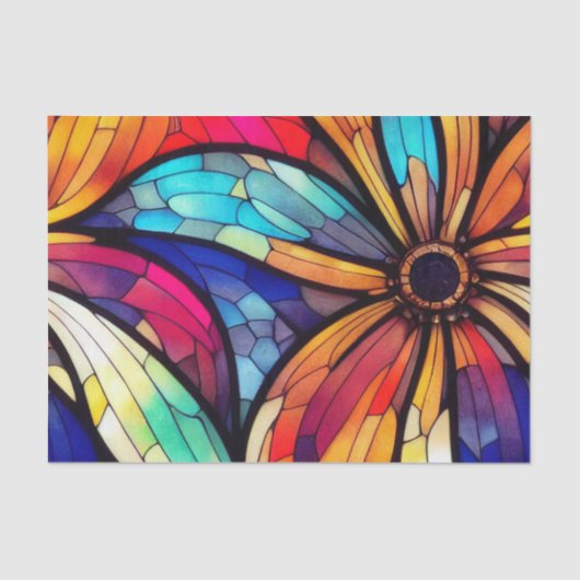 Glas in lood Floral Pattern Tissuepapier (Voorkant)