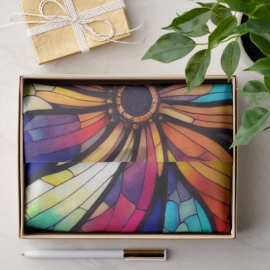 Glas in lood Floral Pattern Tissuepapier (Geschenk)