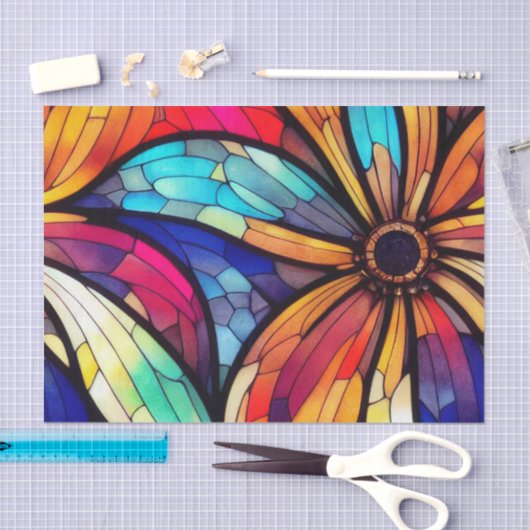 Glas in lood Floral Pattern Tissuepapier (Craft)