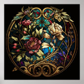 Glas in lood Floral Poster (Voorkant)
