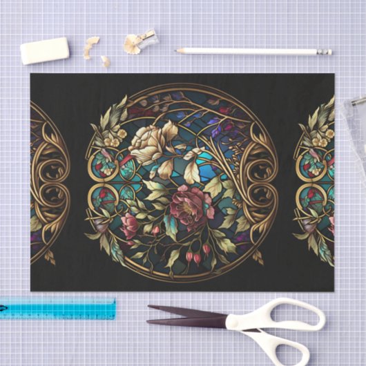 Glas in lood Floral Tissuepapier (Craft)