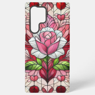 Glas in lood floral Valentijnsdag Samsung Galaxy Hoesje