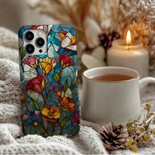 Glas in lood Flower Design iPhone Hoesje