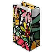 Glas in lood Flower Design Klein Cadeauzakje (Voorkant Gekanteld)