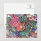 "Glas in lood" Flowers Briefkaart (Voorkant / Achterkant)