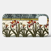 Glas in lood Flowers met Tan Border Case-Mate iPhone Case (Achterkant (horizontaal))