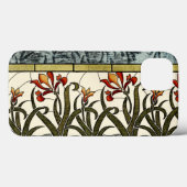 Glas in lood Flowers met Tan Border Case-Mate iPhone Case (Achterkant (horizontaal))