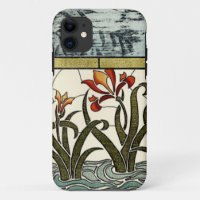 Glas in lood Flowers met Tan Border