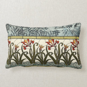 Glas in lood Flowers met Tan Border Kussen