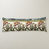 Glas in lood Flowers met Tan Border Lichaamskussen (Achterkant)