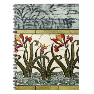 Glas in lood Flowers met Tan Border Notitieboek