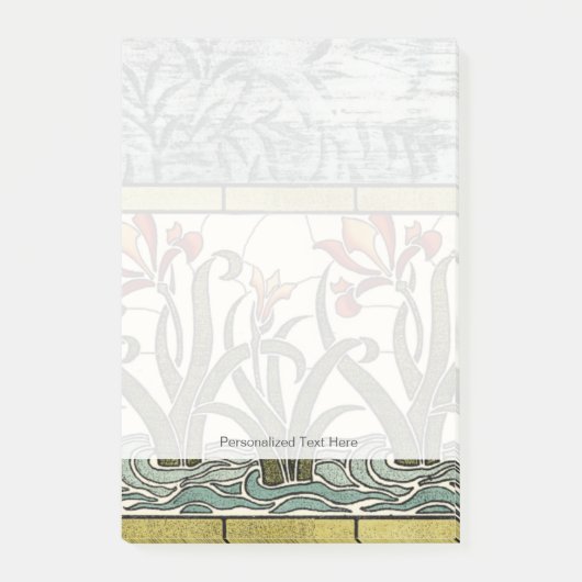 Glas in lood Flowers met Tan Border Post-it® Notes (Voorkant)