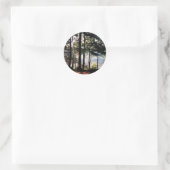 Glas in lood Forest Ronde Sticker (Tas)