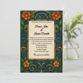 Glas in lood foto bruiloft uitnodiging (Staand voorkant)