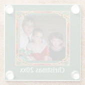  Glas in lood Foto Lijst Rood groen projectiel Glazen Onderzetter (Achterkant)