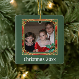  Glas in lood Foto Lijst Rood groen projectiel  Keramisch Ornament