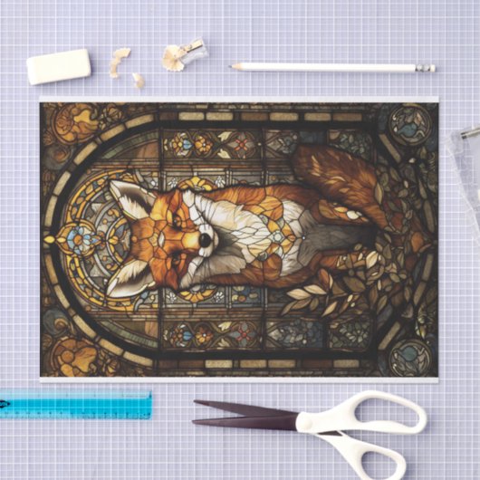 Glas in lood Fox Tissuepapier (Craft)