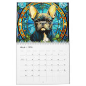 Glas in lood Franse Bulldog Kalender (Mar 2026)