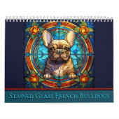 Glas in lood Franse Bulldog Kalender (Hoes)