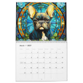 Glas in lood Franse Bulldog Kalender (Mar 2027)