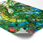 Glas in lood Garden Dragon Afdrukken & Downloadbaa Poster (Hoek)