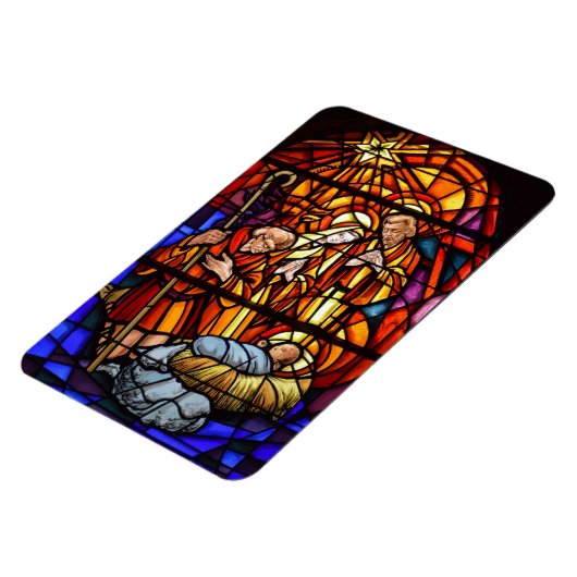 Glas in lood Geboorte Kerstmagneet Magneet (Linkerzijde)