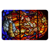 Glas in lood Geboorte Kerstmagneet Magneet (Horizontaal)