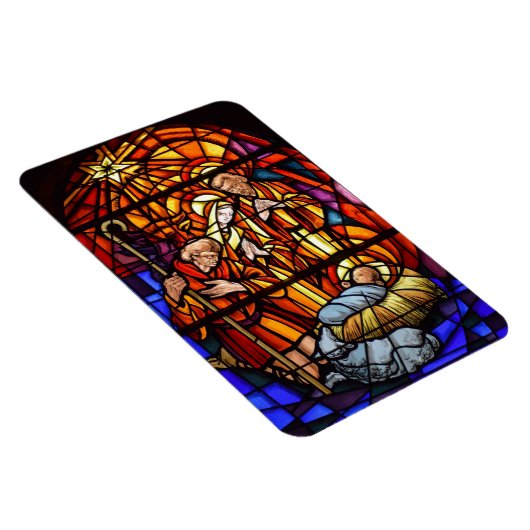 Glas in lood Geboorte Kerstmagneet Magneet (Rechterzijde)