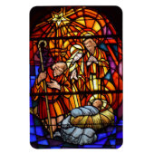 Glas in lood Geboorte Kerstmagneet Magneet (Verticaal)