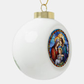 Glas in lood Geboorte Kerstmis Keramische Bal Ornament (Links)