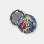 Glas in lood Geboorte Kerstmis Magneet (Voorkant / Achterkant)