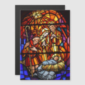Glas in lood Geboorte Kerstmis Magnetische Kaart (Voorkant / Achterkant)